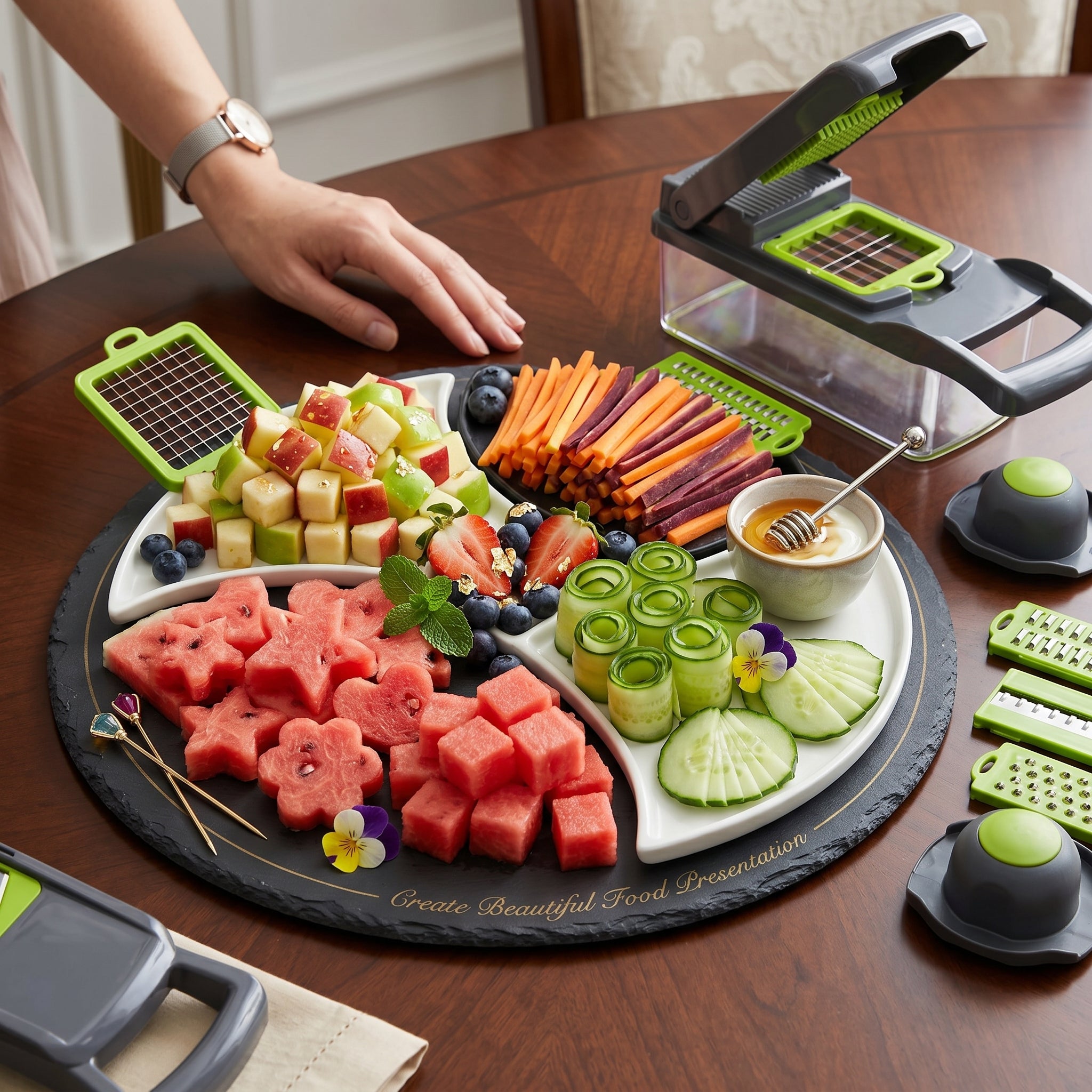 12 in 1 Nicer Dicer Plus Vegetable & Fruit Cutter – Multi Function Kitchen Chopper