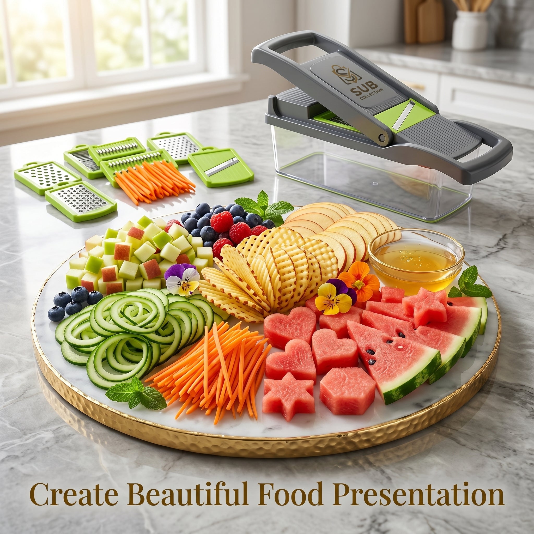 16 in 1 Nicer Dicer Plus Vegetable & Fruit Cutter – Multi Function Kitchen Chopper & Slicer