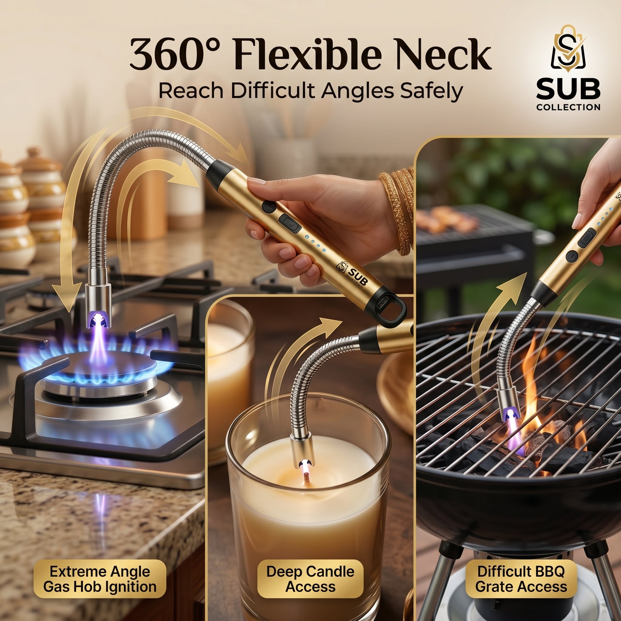 Electric Gas Lighter with USB Charging – Best for Kitchen & BBQ in Pakistan