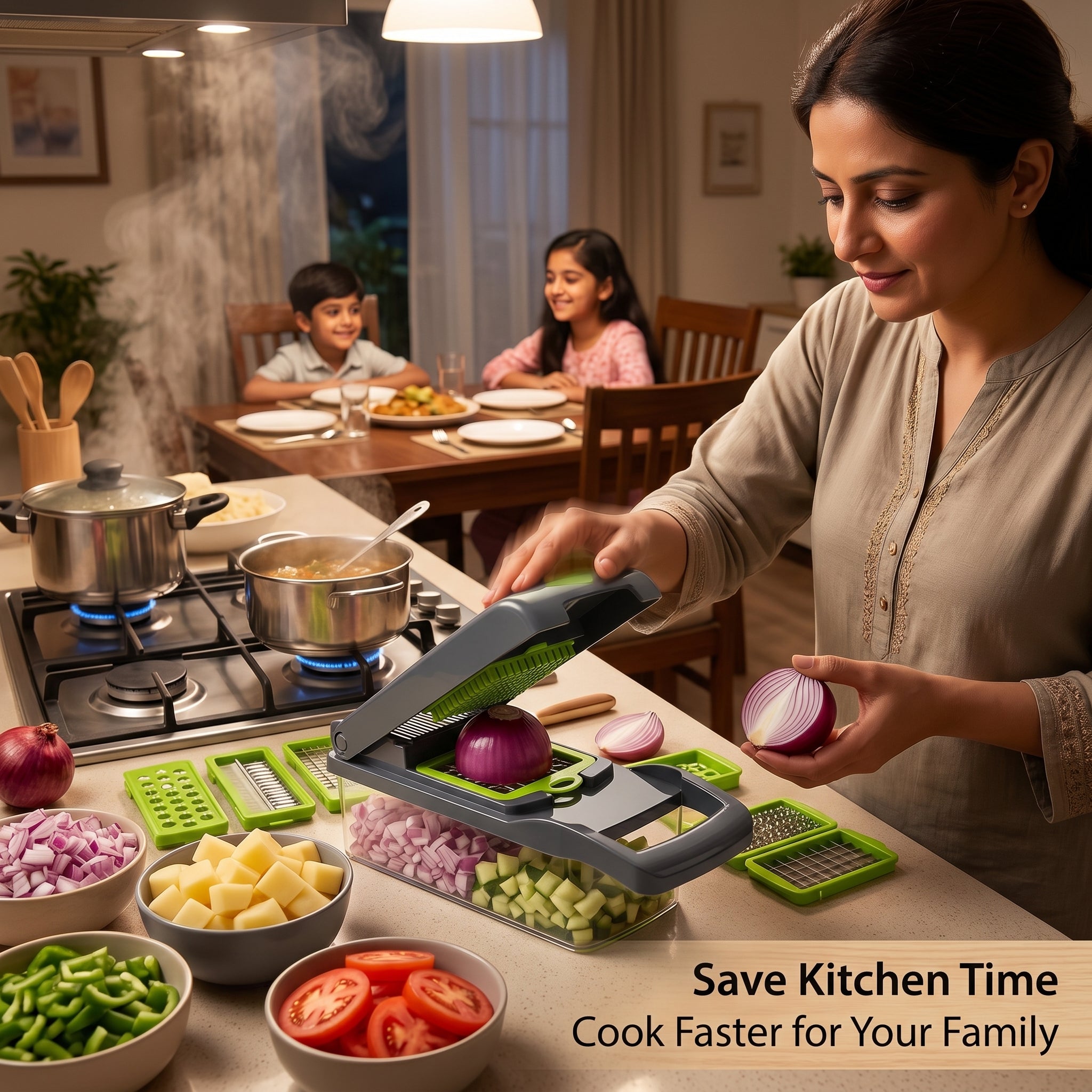 12 in 1 Nicer Dicer Plus Vegetable & Fruit Cutter – Multi Function Kitchen Chopper