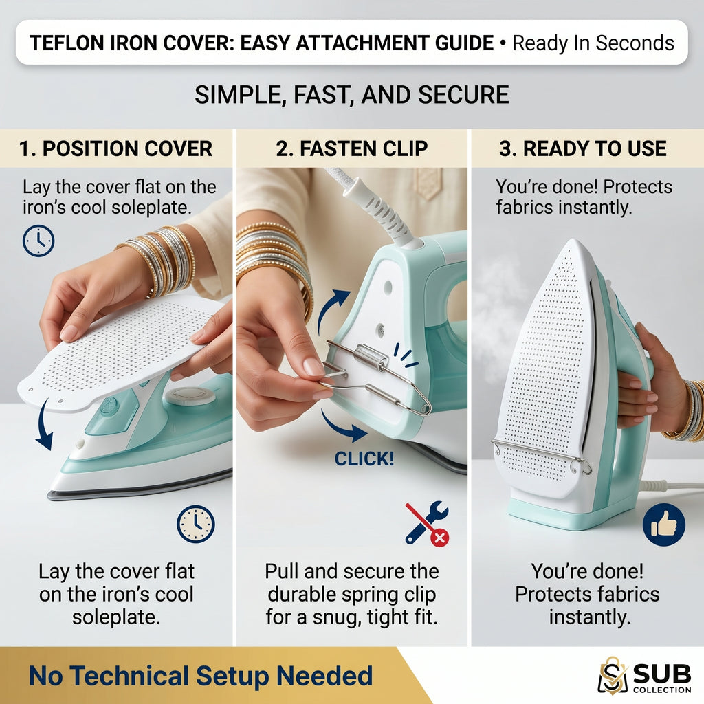 Teflon Iron Cover Protector - Burn Free Safe Ironing Cover for Clothes