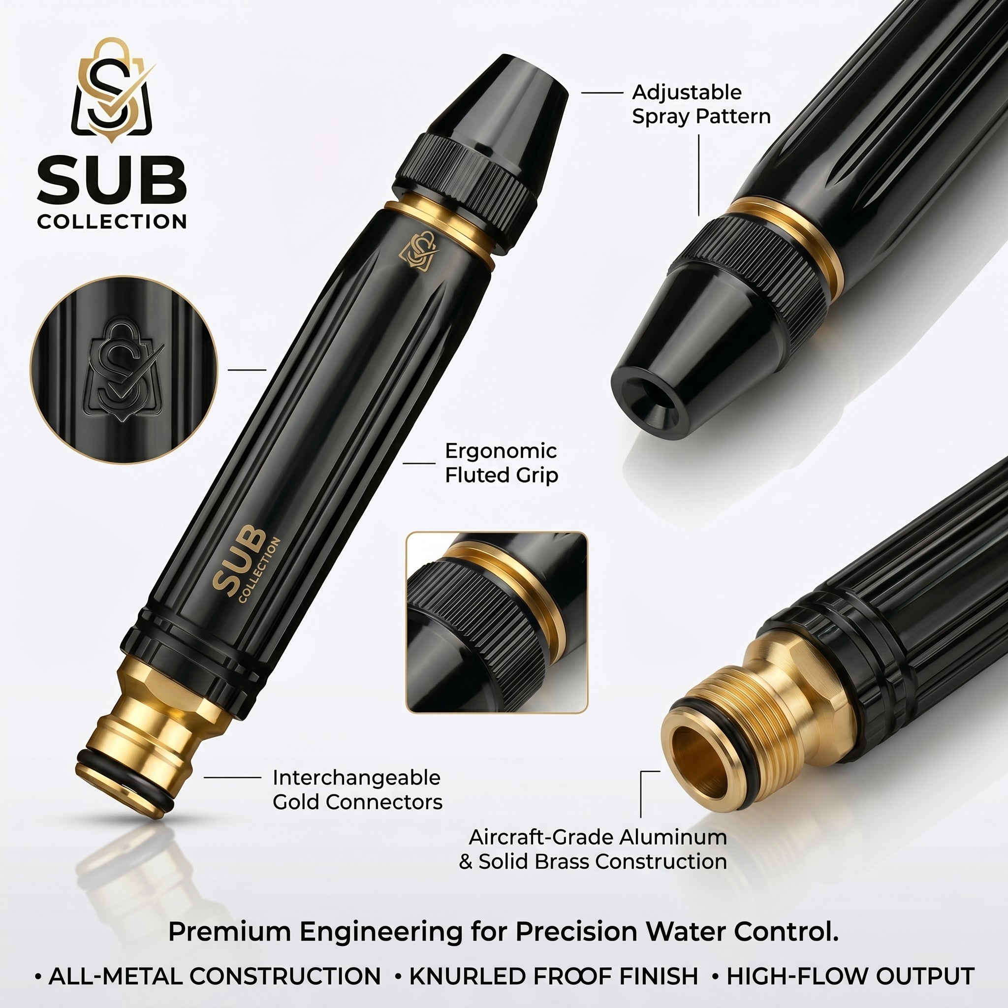High Pressure Water Spray Gun Nozzle – Solar Panel & Car Cleaning